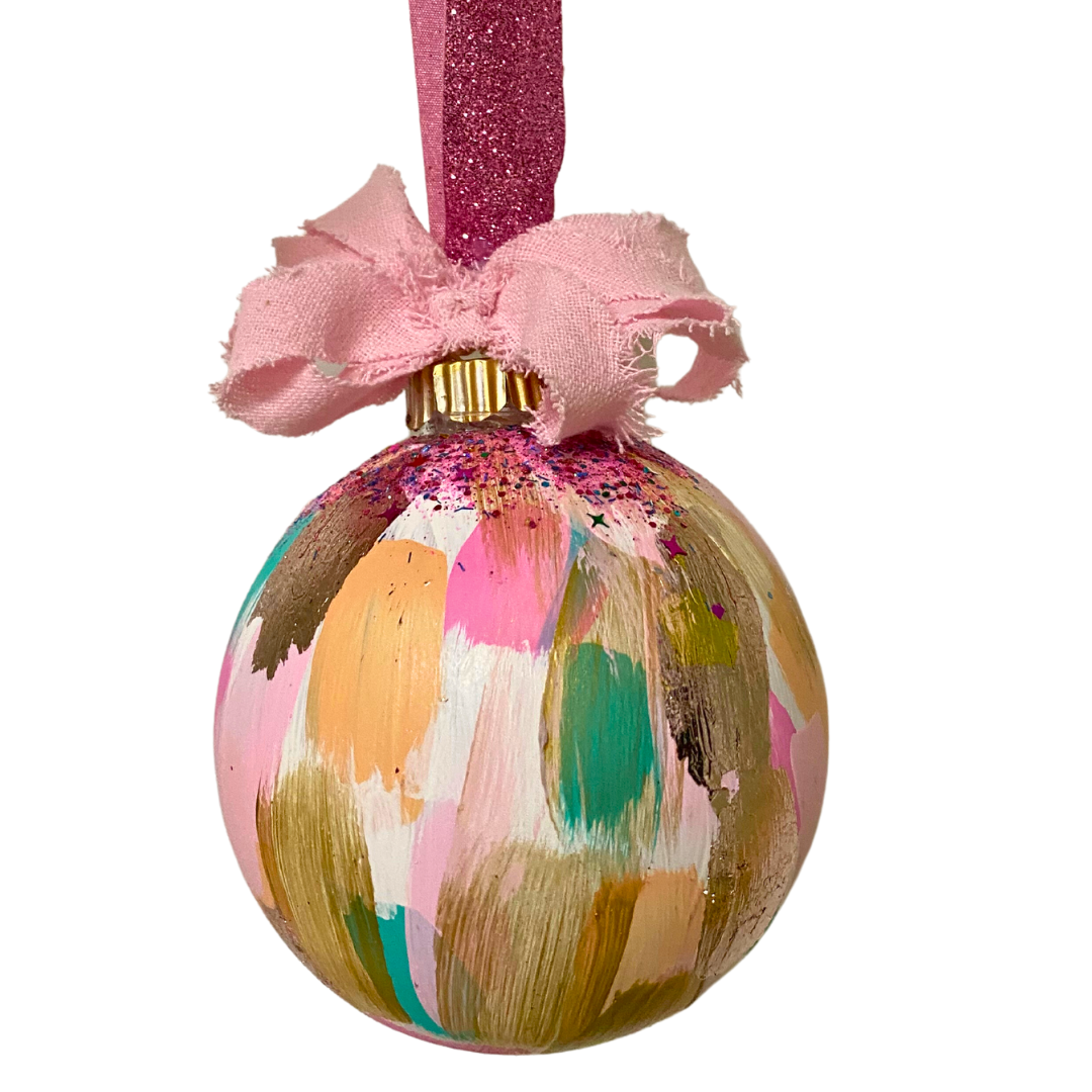 Abstract Painted Ornament - Hand Painted Ornament