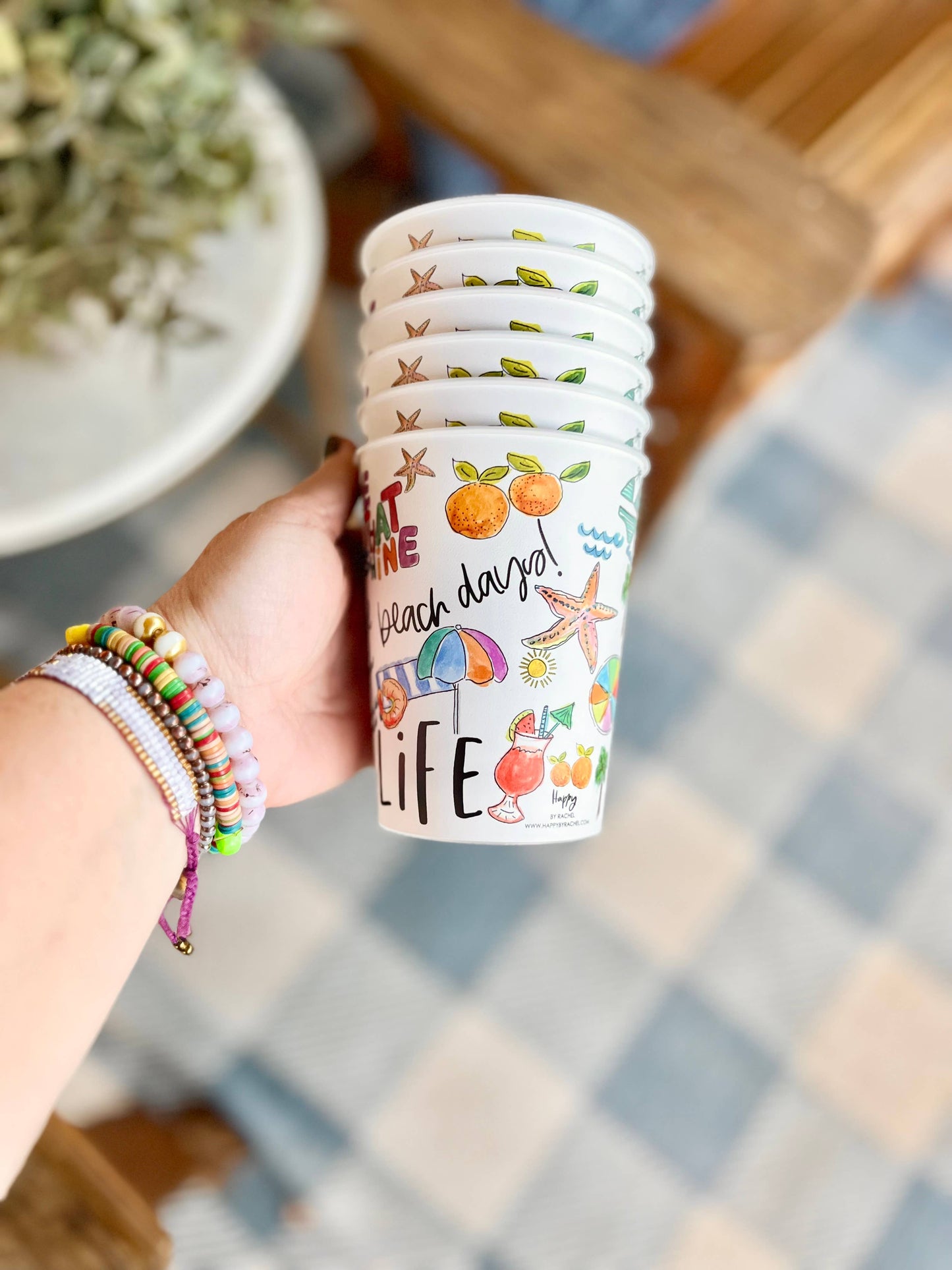 Beach Life Reusable Cups, drinkware