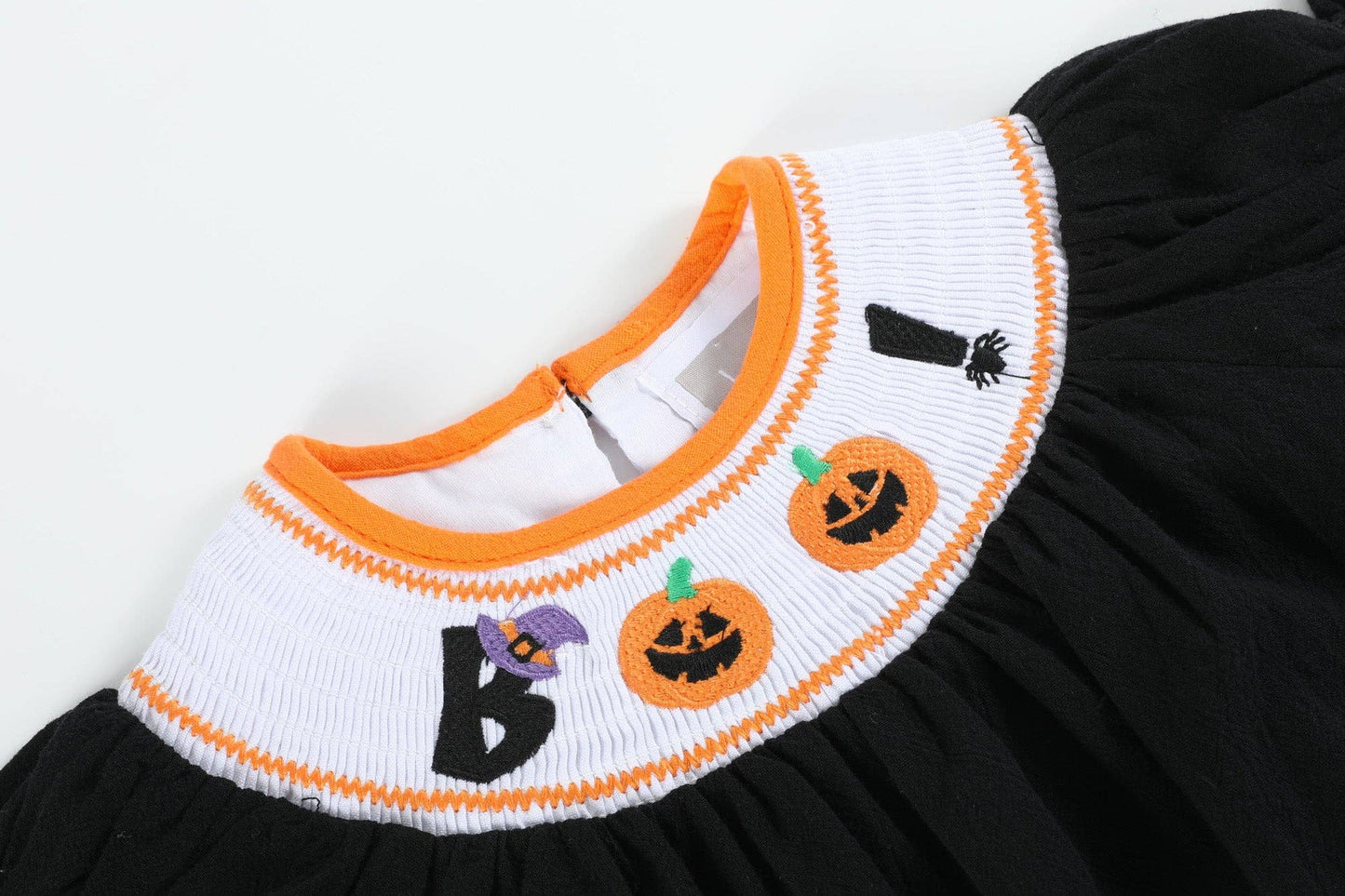 Black and Orange Boo Halloween Romper