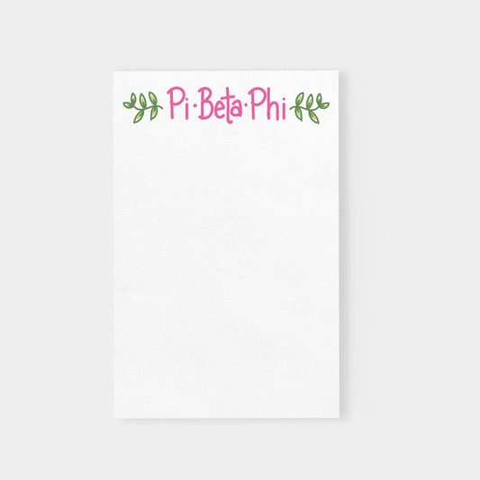 Pi Beta Phi Vines Sorority Notepad