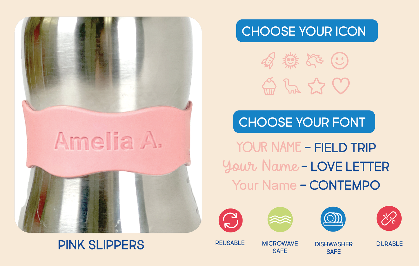 Original Orbit Labels® (Pack of 4 Labels): Love Letter / Heart / Pink Slippers