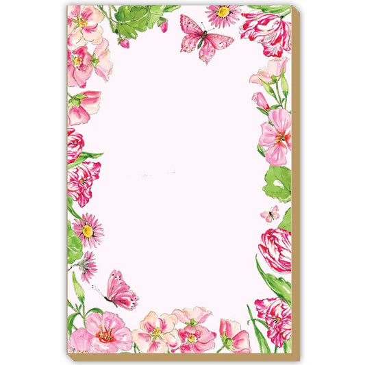 Handpainted Pink Botanicals Luxe Large Notepad