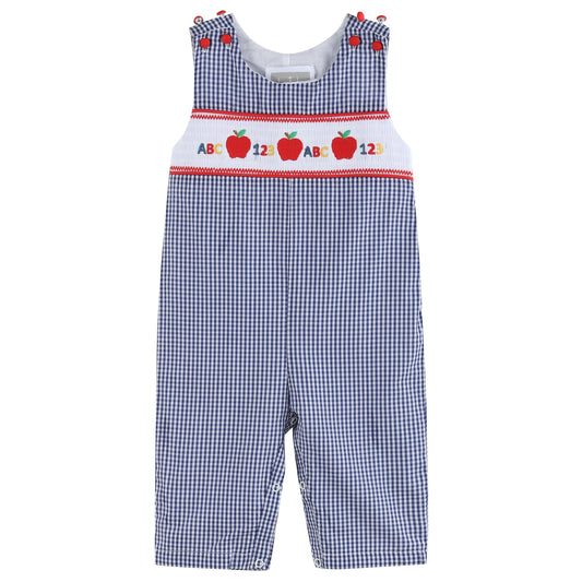 123 ABC School Smocked Overalls