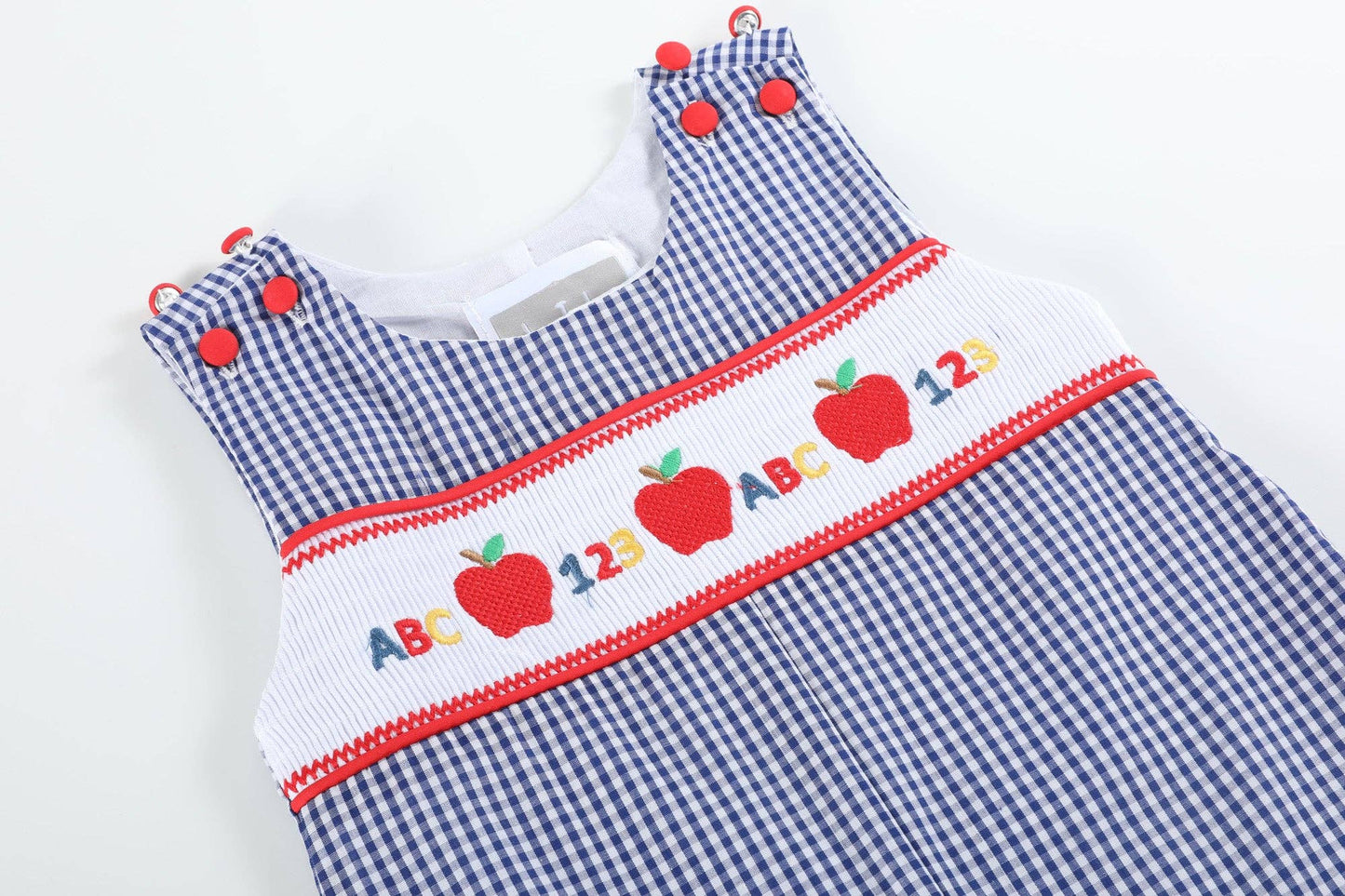 123 ABC School Smocked Overalls