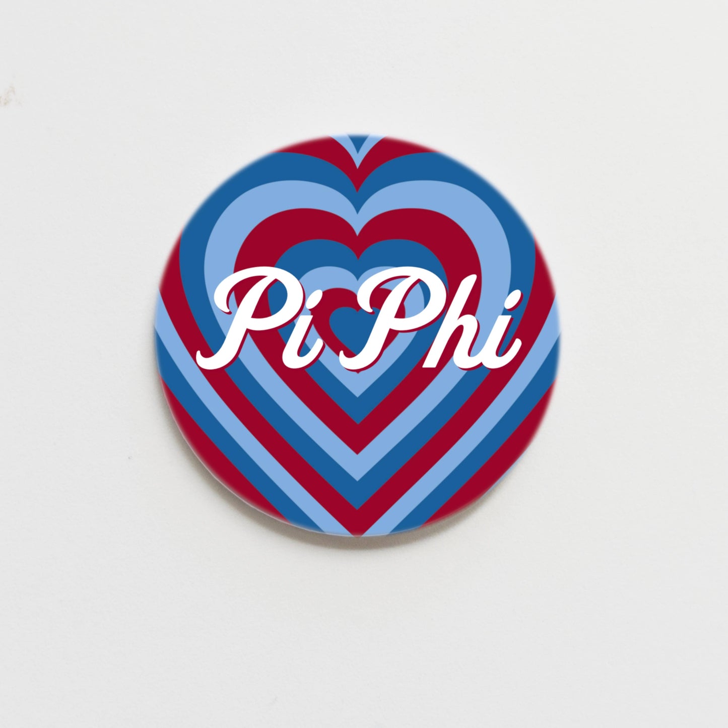 Pi Beta Phi Greek Retro Heart Button - 2.25 inch