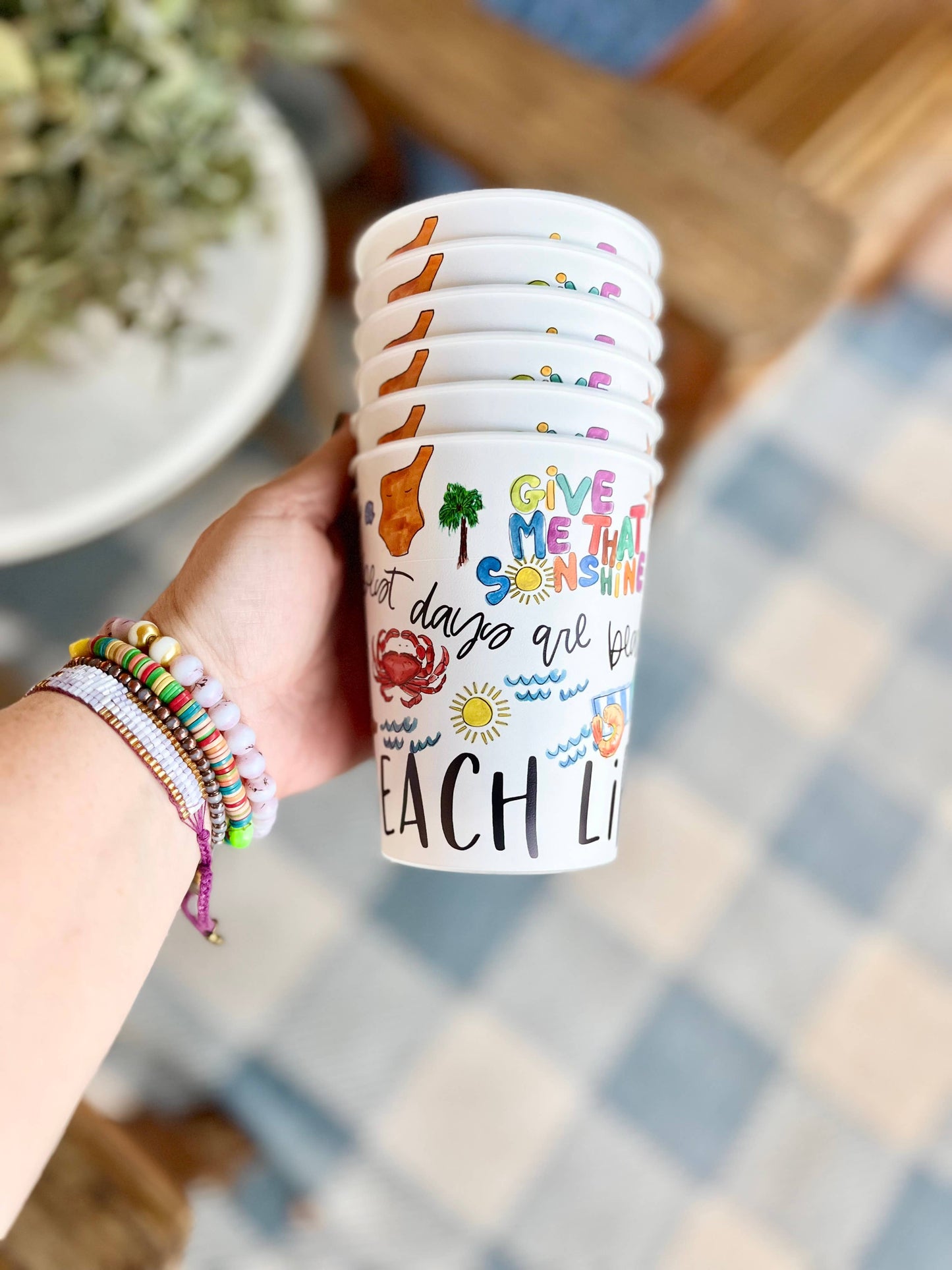 Beach Life Reusable Cups, drinkware