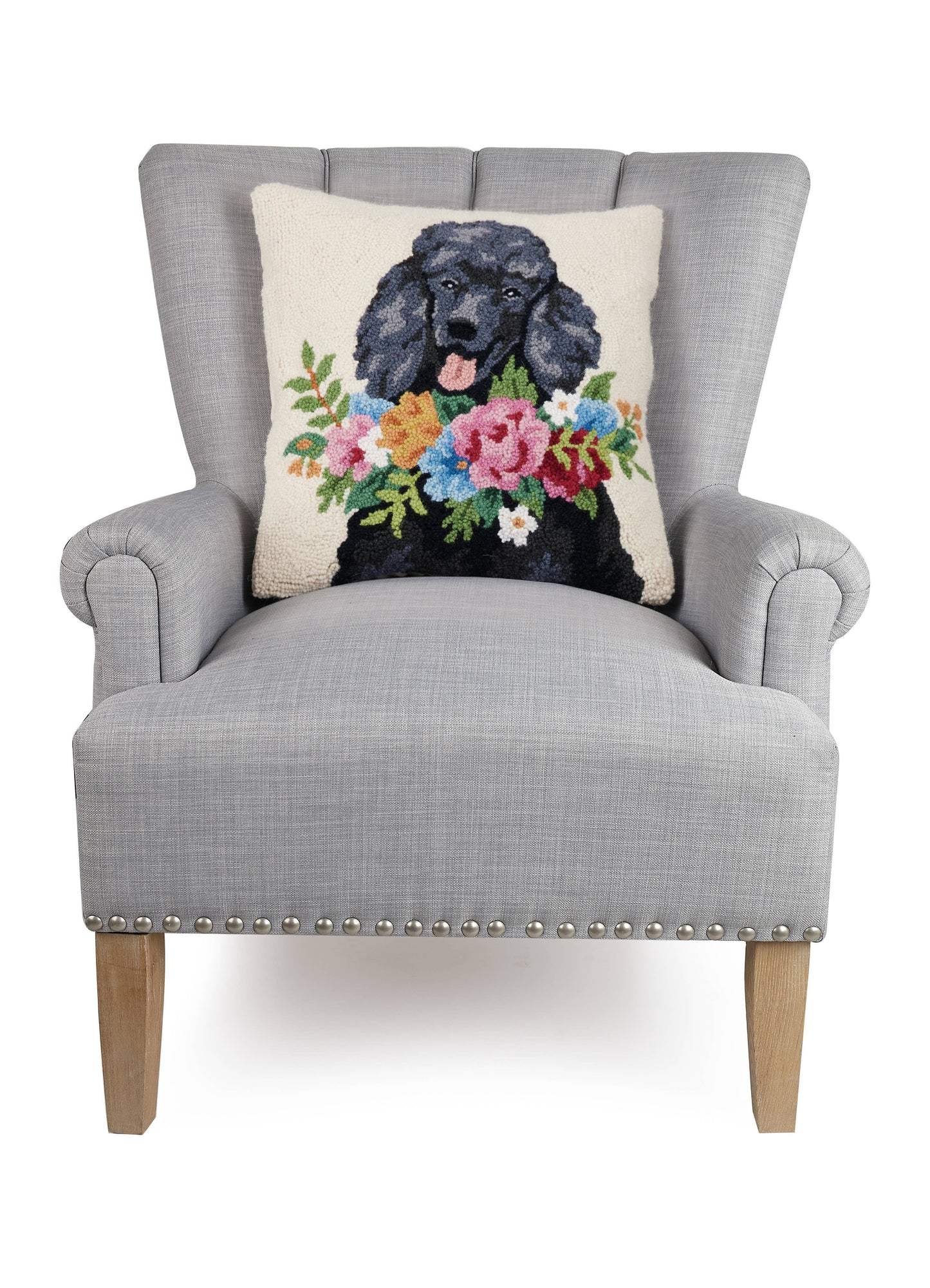 Floral Standard Poodle Hook Pillow