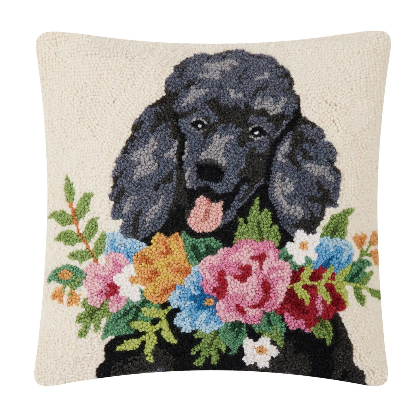 Floral Standard Poodle Hook Pillow