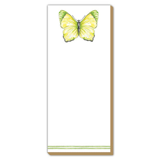 Handpainted Yellow and Green Butterfly Luxe Skinny Pad