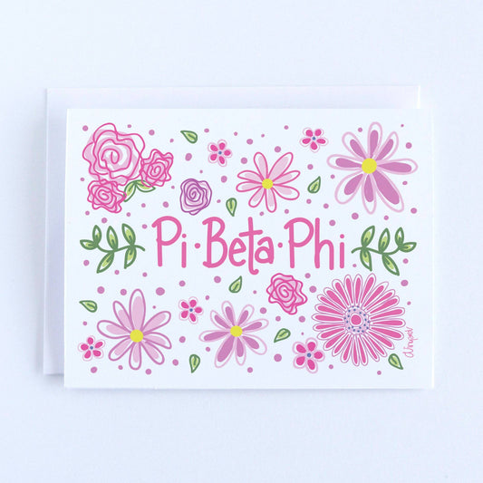 Pi Beta Phi Vines and Blooms Sorority Notecard Set