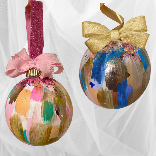 Abstract Painted Ornament - Hand Painted Ornament