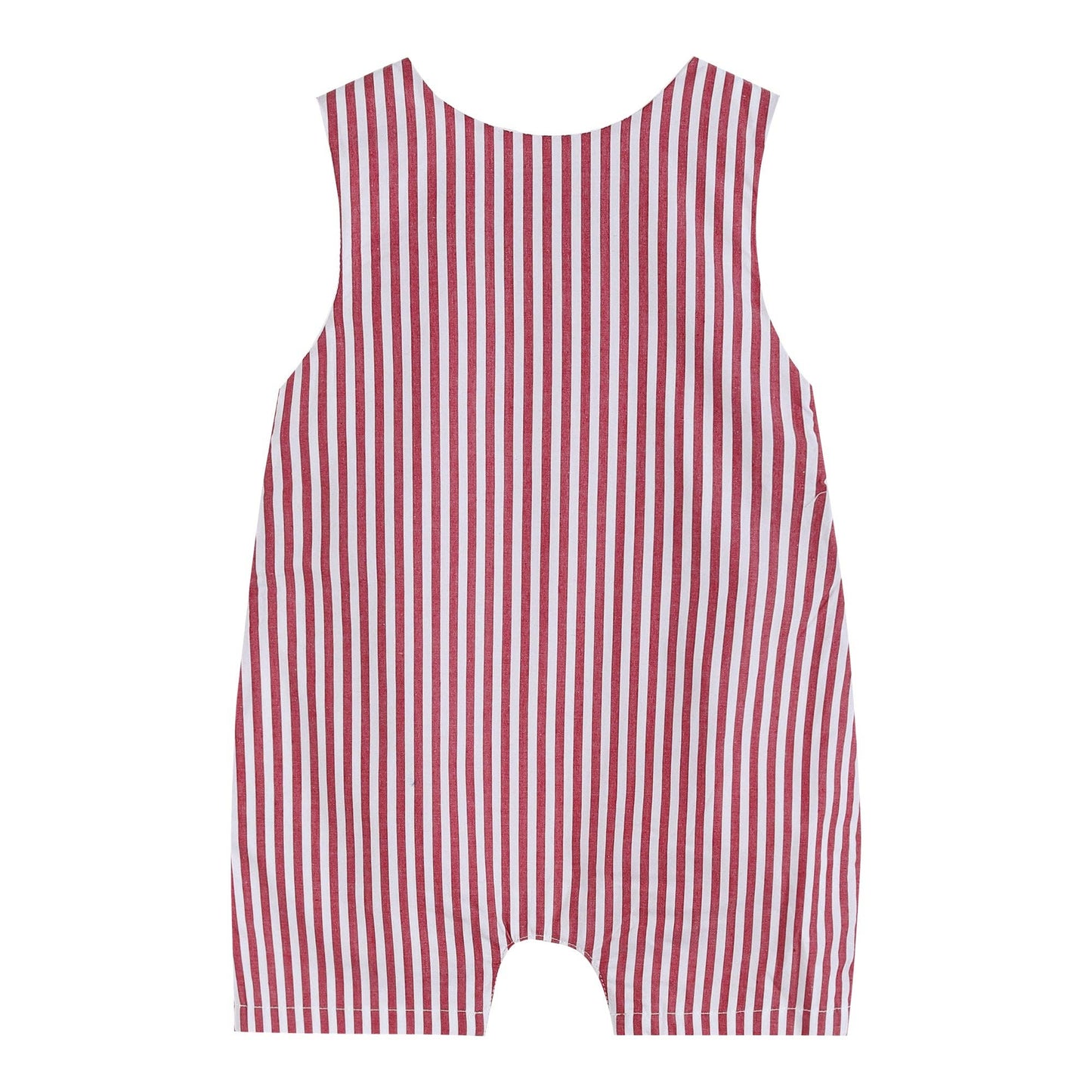 Red Striped Crawfish Smocked Shortalls