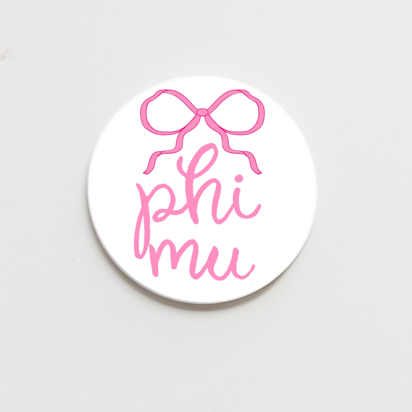 Phi Mu Greek Bow Button - 2.25 inch