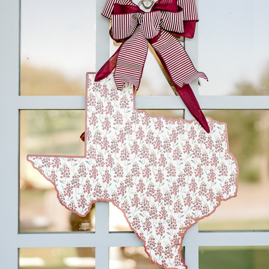 Texas Bluebonnets (Maroon)- Door Hanger